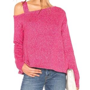 NEW Revolve Lovers + Friends Pink Large Syrah Wool Blend Winter Knit Sweater